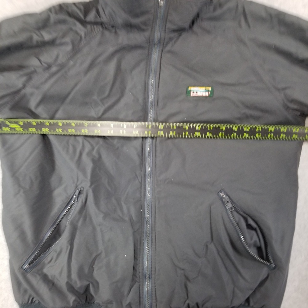 L.L. Bean Warm-up Jacket Mens Large Tall Gray Fleece Lined Made USA Distressed - Picture 12 of 15